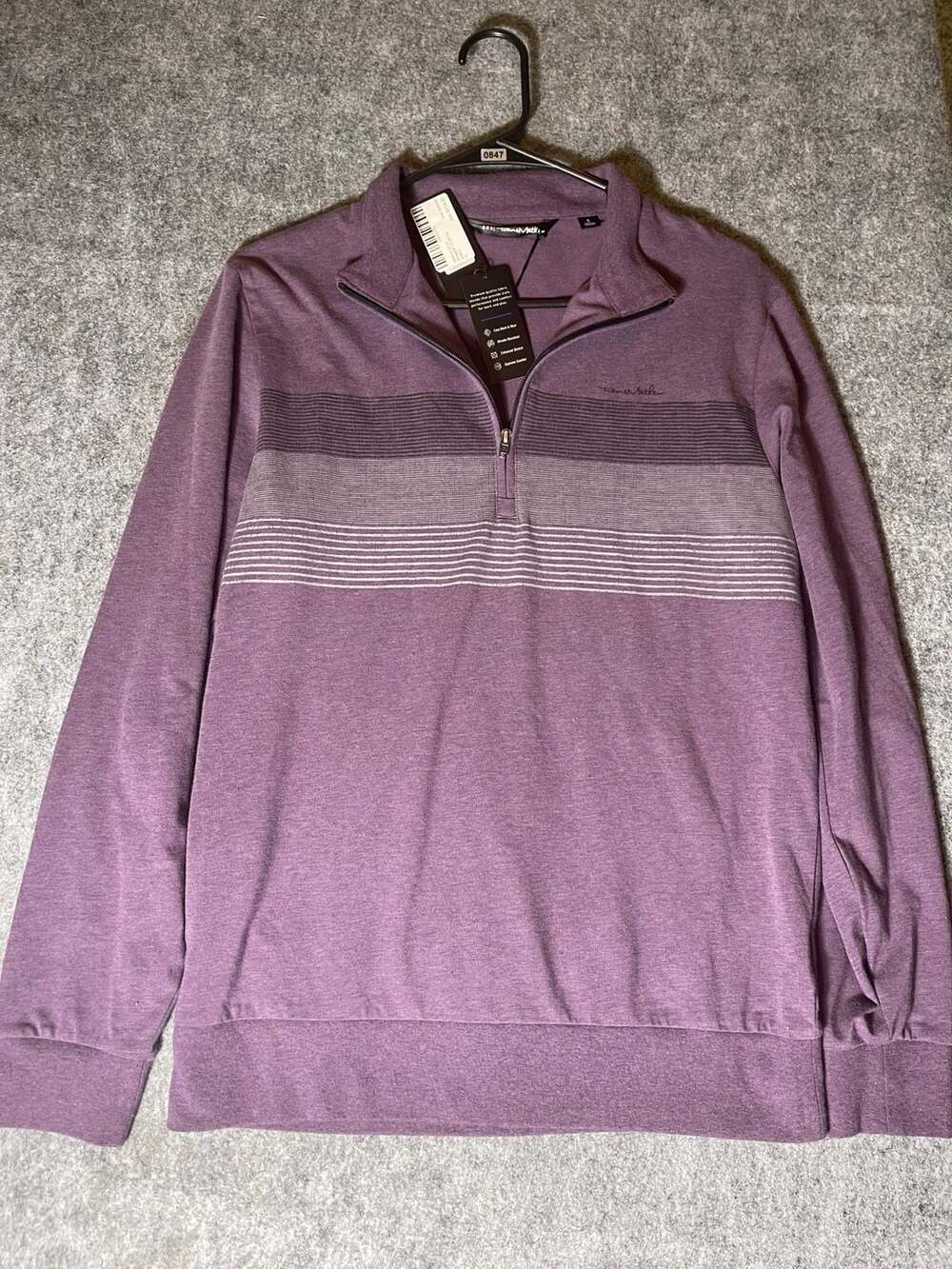 TravisMathew Pioneer 1/2 Zip Performance Pullover in Purple
